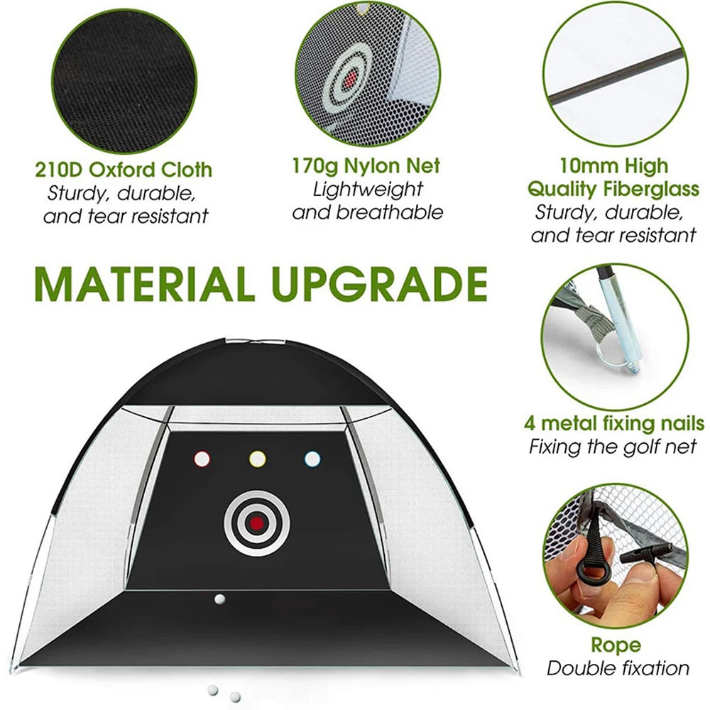 Golf Chipping Net Set Indoor and Outdoor Collapsible Golf Pitching Cages Foldable Golf Practice Net Golf Training Equipment Kit