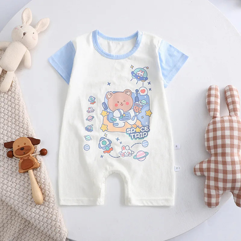 Baby Clothes Bodysuits & One-pieces Newborn Short Rompers Boys Girls Summer Jumpsuit Thin Air Conditioning Loungewear Babies