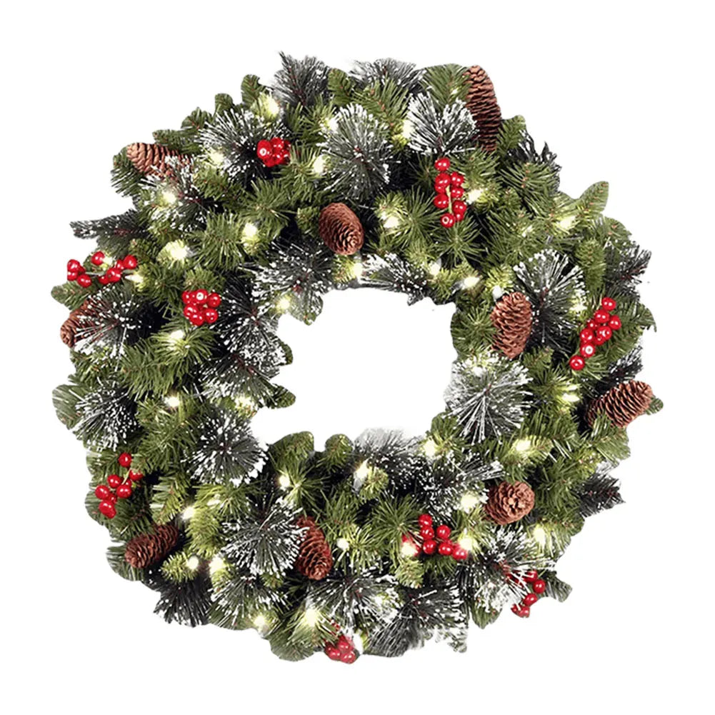 Christmas Hanging Garland Decorative Lighting Holiday Art Wreath Festival Theme Multifunctional Party New Year Decor Props