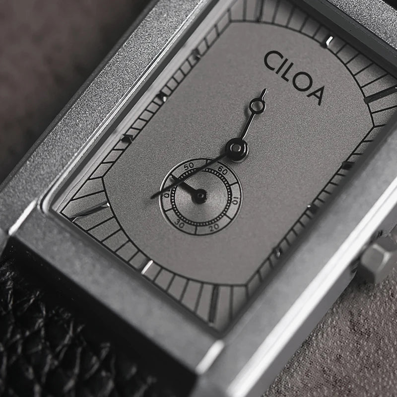 CILOA black square watch for men, brand authentic 2025 trendy fashion high quality waterproof quartz watch for boyfriend gift