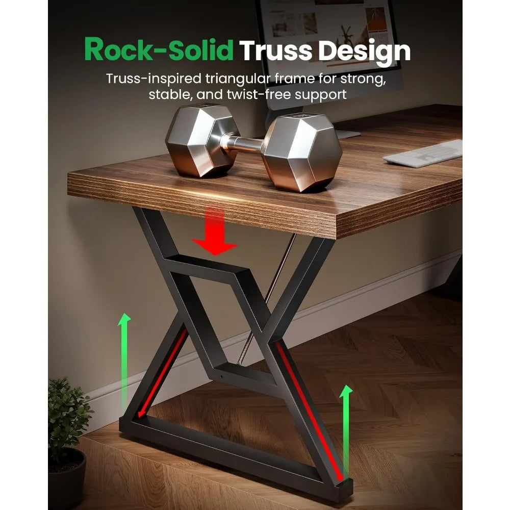 70.8" Large Executive Desk - Computer Office Desk Workstation, Modern Business Writing Table with Sturdy Metal Legs for Home Off