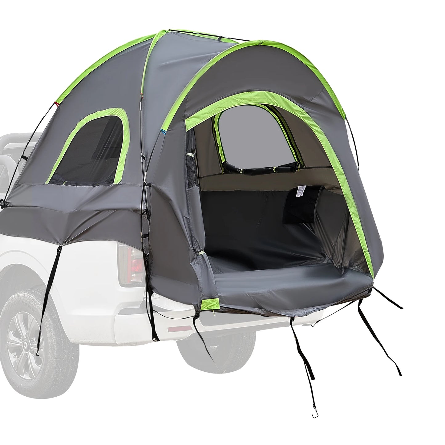 SucceBuy Pickup Truck Tent for Camping, Waterproof PU2000 Truck Bed Camper Shell Truck Bed Tent with Double Layer Design Windows