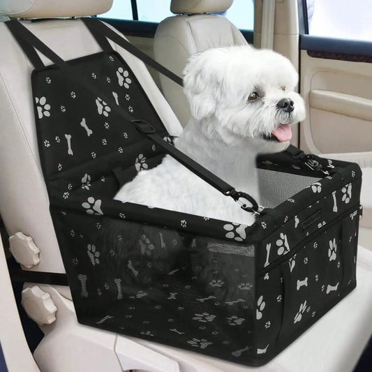 pet Car Seat Foldable Dog Car Booster Seat Waterproof Breathable Oxford Travel Bag for Small to Medium Dogs, Puppies