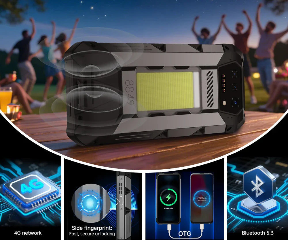 8849 Hike Unihertz Rugged Smartphone 23800mAh 24GB+512GB Expandable 2TB 1200Lumen Flashlight Android14 Two Speakers 6.79'' 120Hz