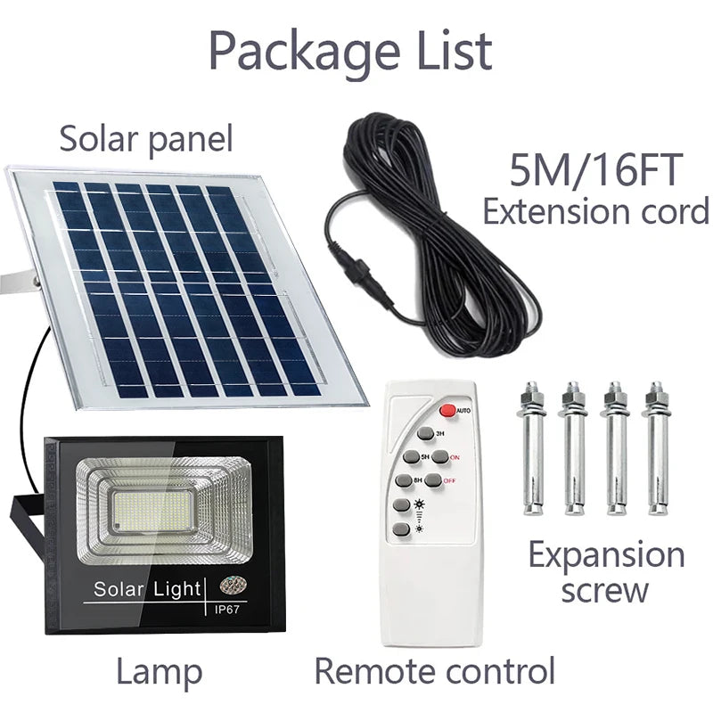 2PCS Solar Flood Light Outdoor Remote Bright White Floodlights Waterproof Solar Power Security Light Auto On/Off Dusk to Dawn