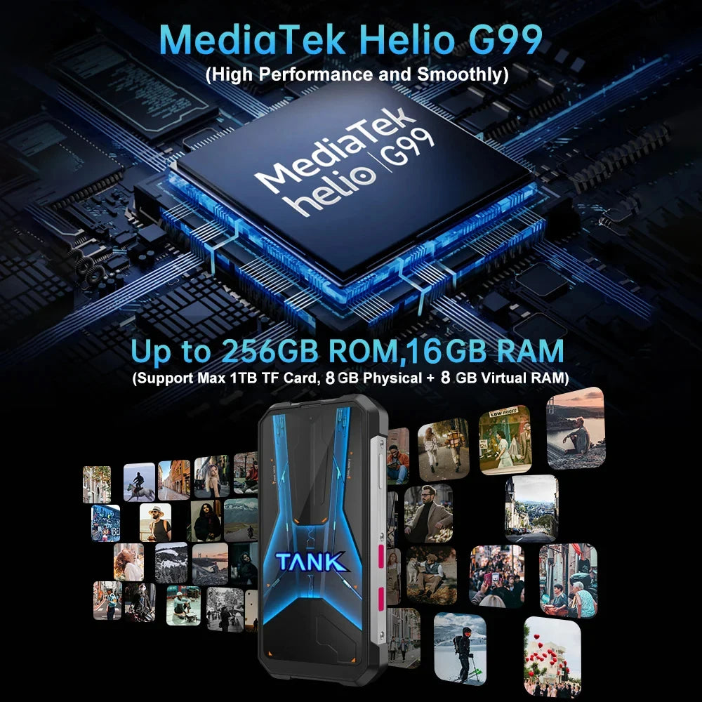 8849 Tank Mini Rugged Smartphone  4.3 inch 100MP Camera 256GB 16GB 5800mAh Android 13 CellphoneWaterproof Mobile Phone