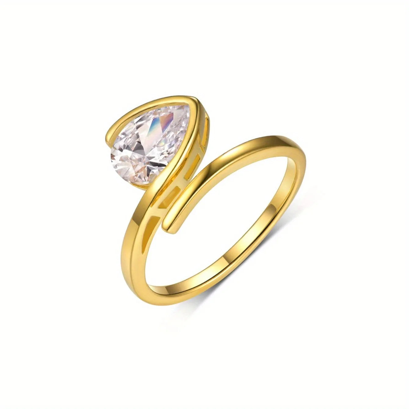 S925 Sterling Silver 1.5CT Pear Cut Moissanite Engagement Ring Fine Jewelry for Women 18K Gold Plated Plated