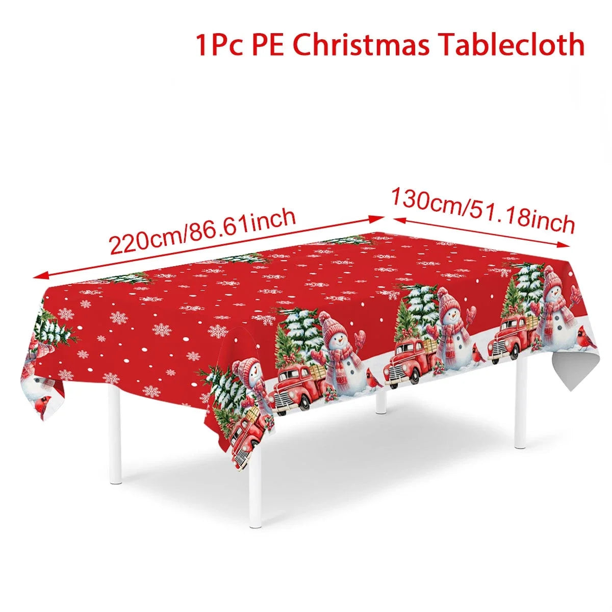 2025/2026 Christmas Snowflake Plastic Tablecloth - Merry Xmas Home Decor for Navidad, Natal & New Year Table Ornament