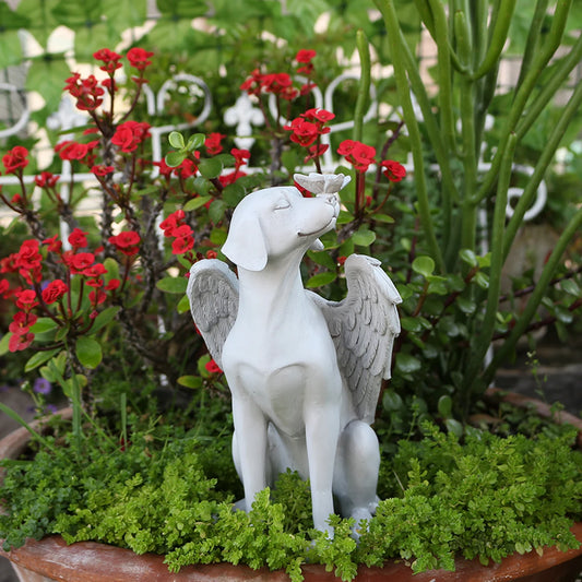 Resin Angel Dog, Dog Angel Pet Commemorative Tombstone Tribute Statue, Outdoor Garden Desktop Decoration, Gift for Dog Lovers