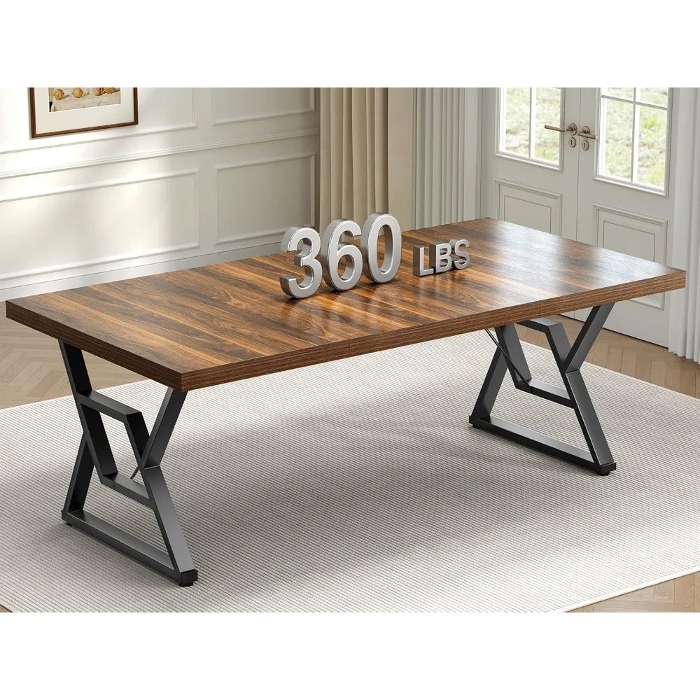 70.8" Large Executive Desk - Computer Office Desk Workstation, Modern Business Writing Table with Sturdy Metal Legs for Home Off