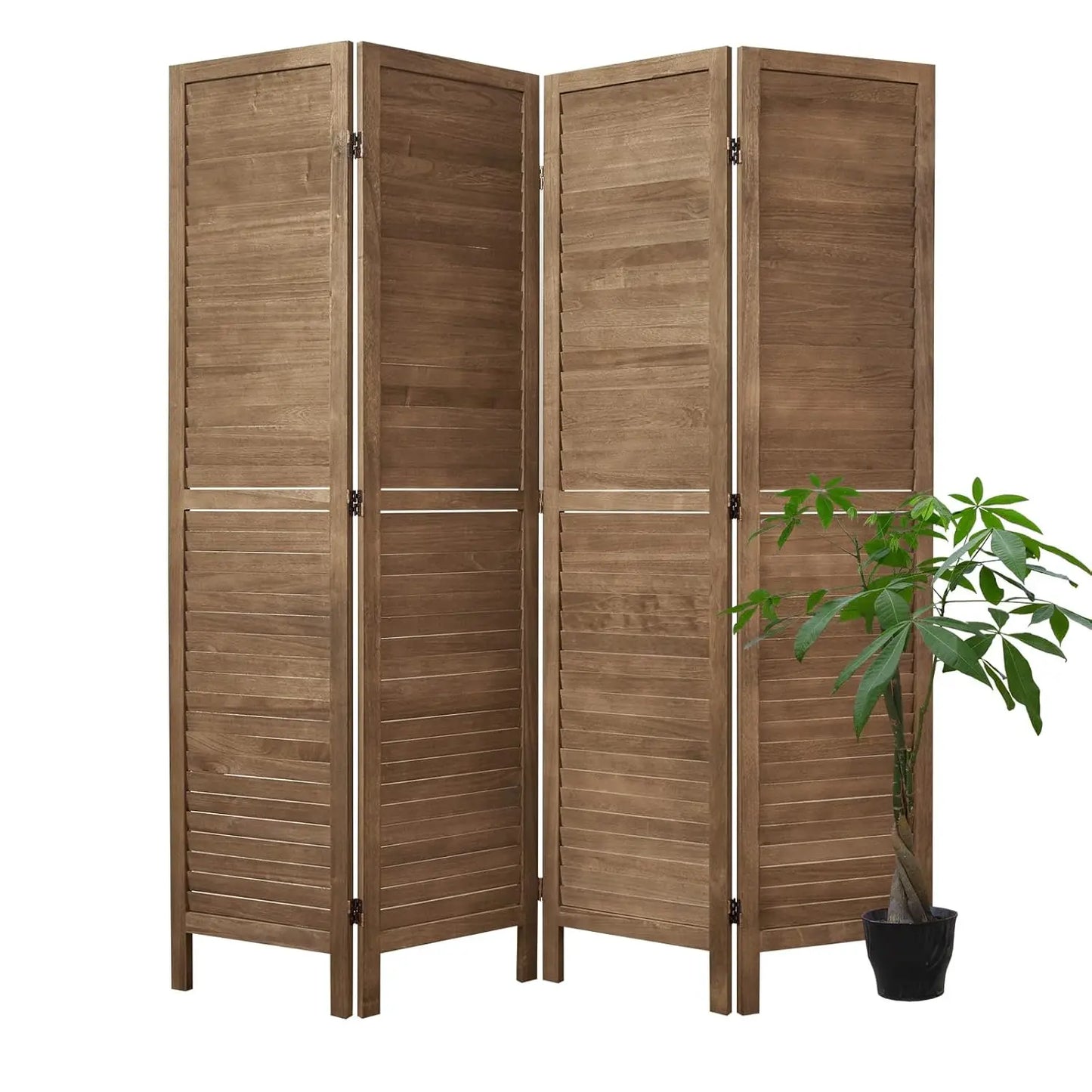Room Dividers and Folding Privacy Screens, Wood Louvered Separators Divider Wall for Home Office Bedroom - 4, Customized
