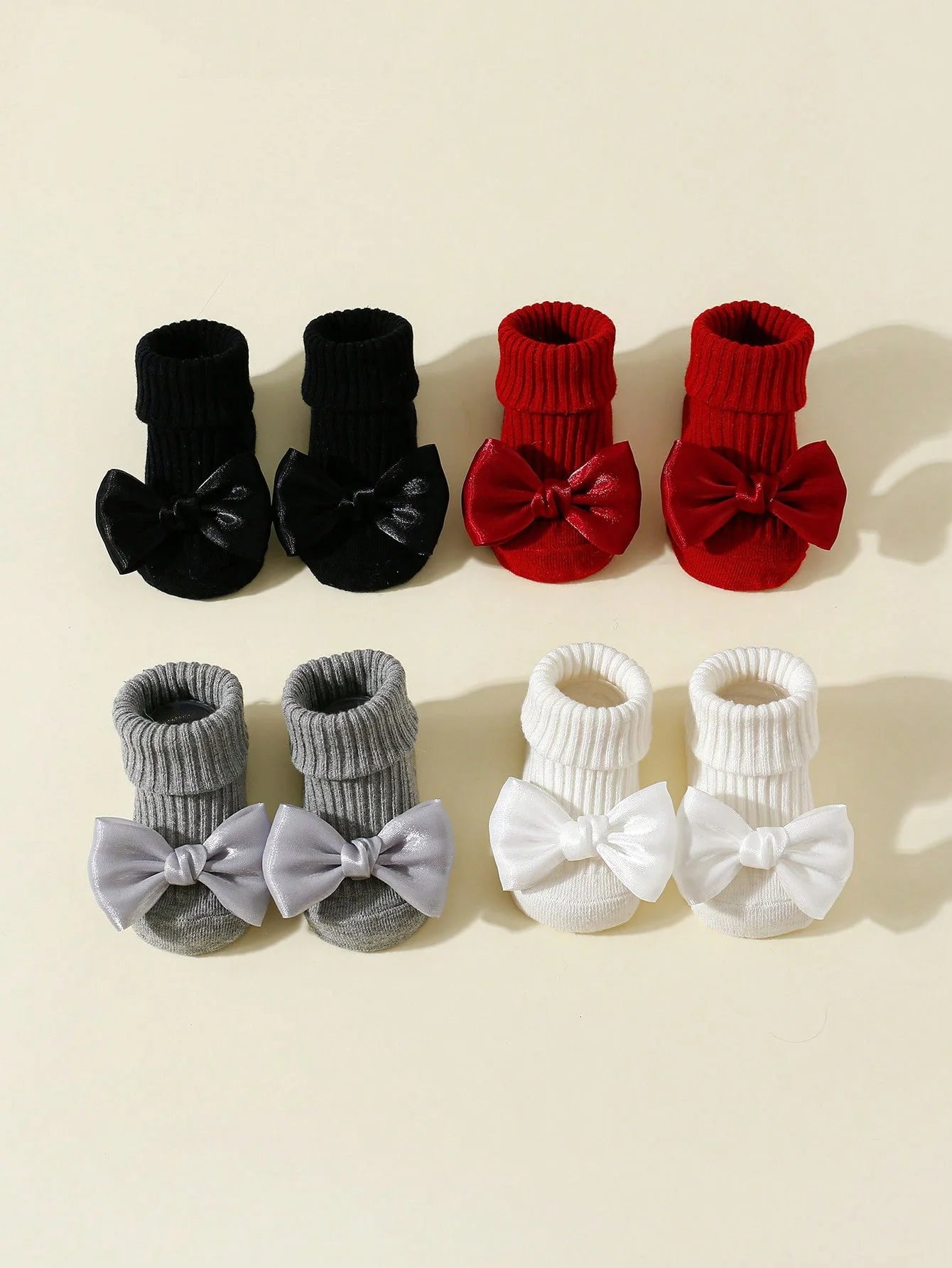 4 Pairs Toddler Socks with Bows, Soft Cotton Cute Ankle Socks for Infants Girls, Fashion Anty-Slip Newborn Baby Socks 0-24 Months newborn baby girl socks baby accesories