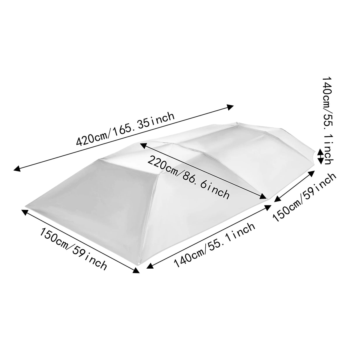 Semi-Automatic Car Tent 4.2×2.2/4.6×2.3m- Hydraulic Sun Shelter Waterproof Windproof UV Protection with Anti-Theft Ropes for SUV