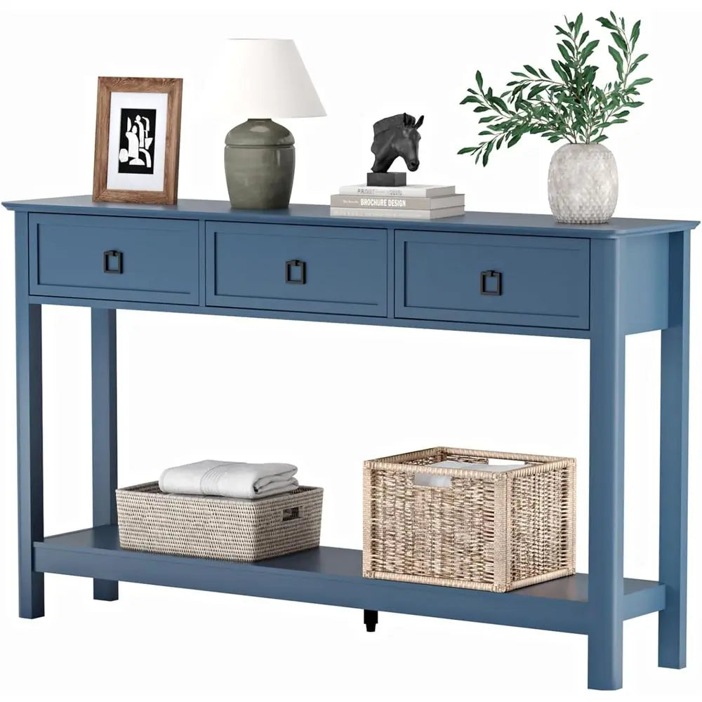 53.1 Inch Console Table with 3 Drawers, Narrow Entryway Sofa Table