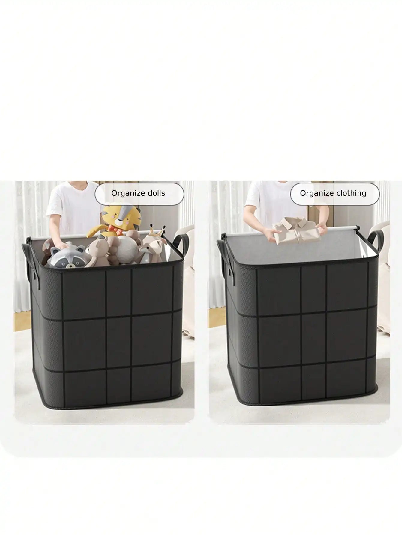 1pc Large Capacity Foldable Clothes Storage Bag, Home Goods, Blanket Dust Cover Bag, 3D Storage Bag, Bedroom Wardrobe Clothing Organizer, Easy To Fold, Space Saving, High Quality Fabric,