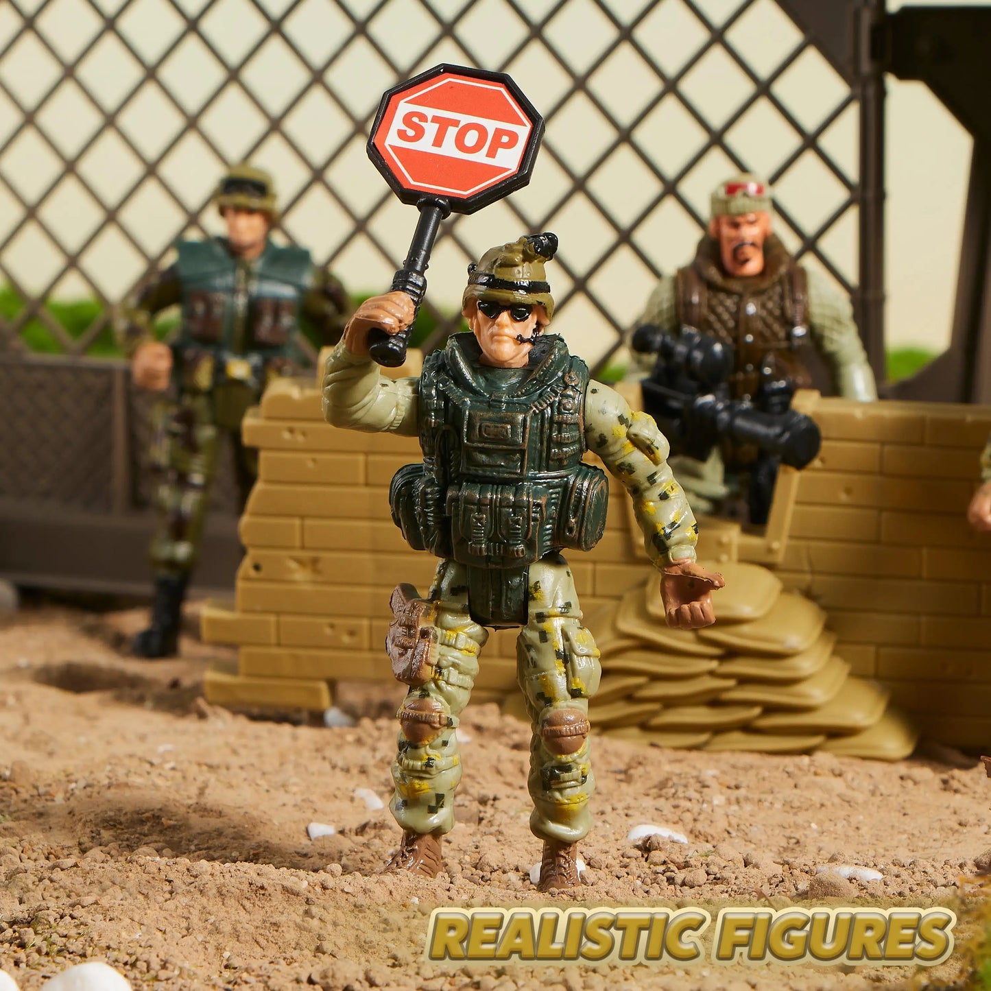 Joyfy 16 Pcs Military Toy Soldiers Playset Army Men and SWAT Team with Military Weapons Accessories for Boys Birthday Gift