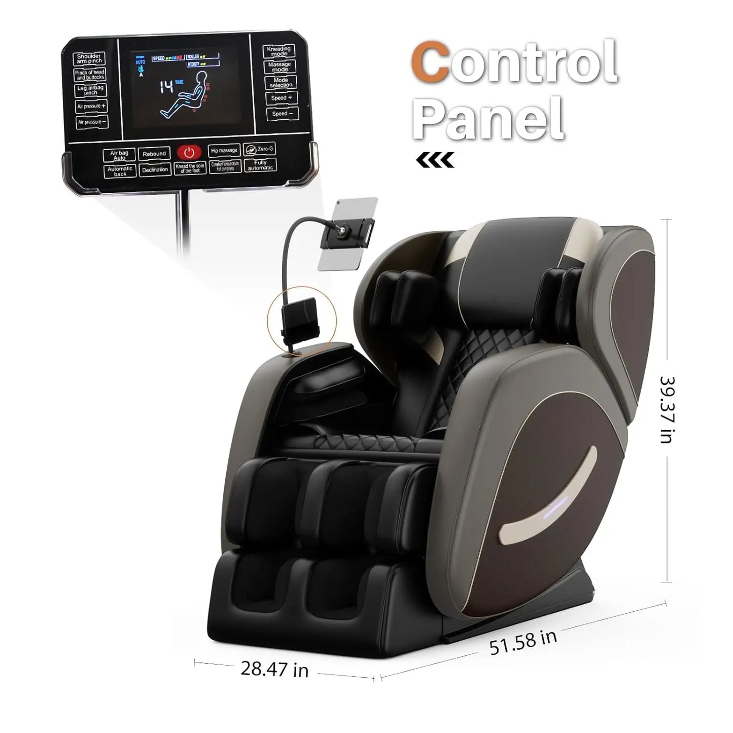 Massage Chairs Full Body, Zero Gravity Massage Chairs with Auto Modes, Airbag Massage, 6 Fix Point Rollers, Foot, Customized