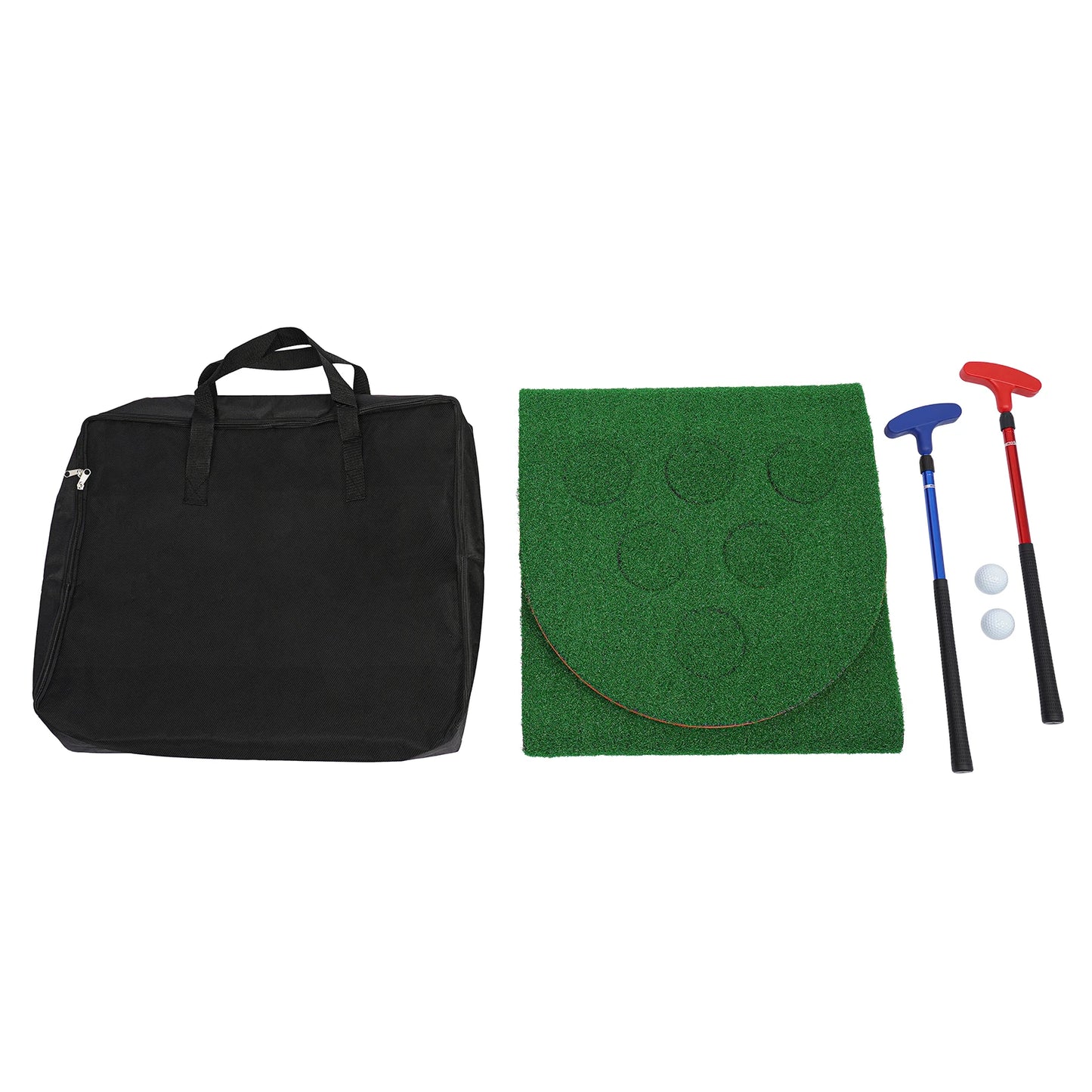 Foldable Golf Putting Mat with 2 Clubs 2 Balls Mini Golf Putting Practice Mat Durable Golf Training Pad Golf Pong Putting Game S