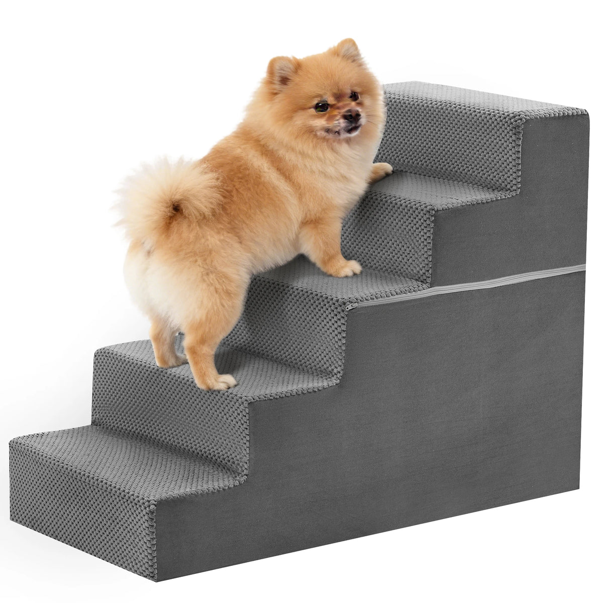 Curved Foam Dog Stairs Ramp for Small Dogs Non Slip Indoor Pet Steps