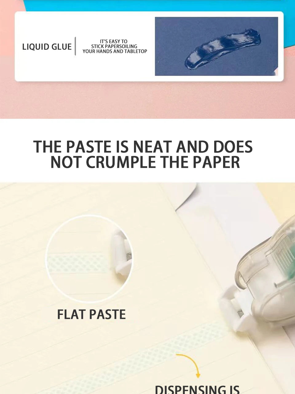 8-pack handmade office stickers, stamps, notes, large capacity double-sided glue tape for scrapbooking