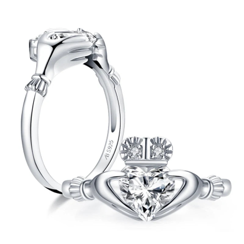 OXTAO Luxury Women Ring Real 925 Sterling Silver Zircon Engagement Ring Wedding Band Jewelry For Bridal Valentine's Day Gift