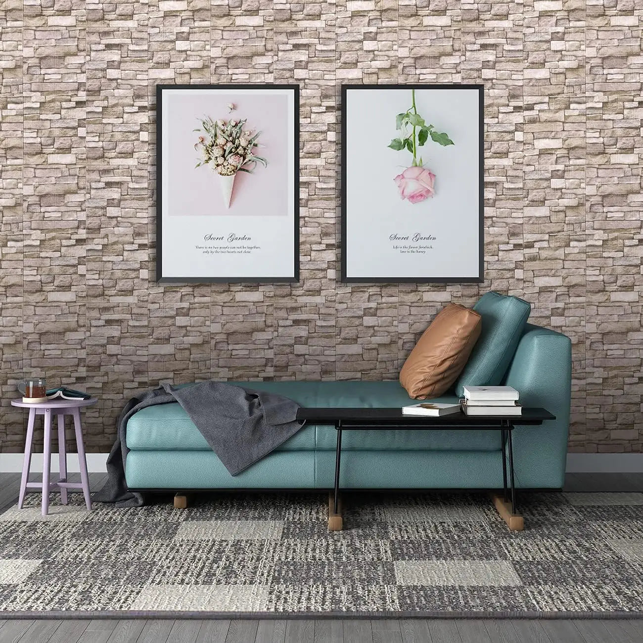 20PCS 3D Wall Panels Peel and Stick Foam 3D Brick Wallpaper Peel and Stick Faux Stone Wall Panel Self-Adhesive Wallpaper (20PCS,