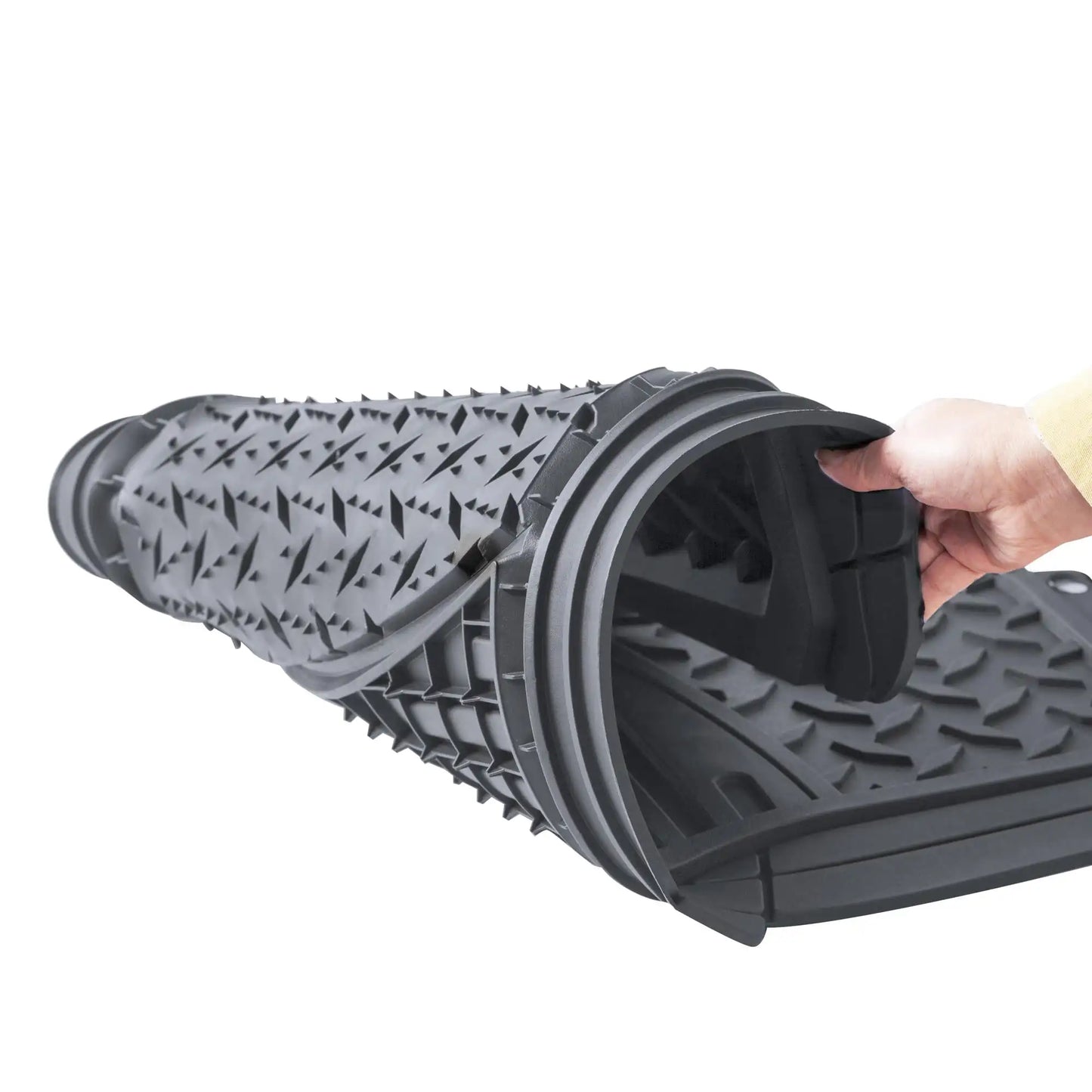 2-Pack Diamond Plate Floor Mats, Gray - Universal, for Cars and Trucks, Non-Slip Safety Backing, Easy Trim-to-Fit Design