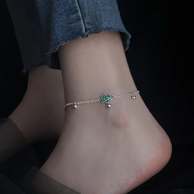 925 Sterling Silver Anklet Dazzling Chain Clear CZ Geometric Elegant For Woman Girl Fashion Jewelry Gift Dropship Wholesale