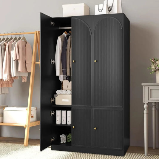 Wardrobes, Wardrobe Closet Cabinet with Hanging Rod, Modern Large Tall Locker Storage Cupboard Bedroom for Hanger Coat,Wardrob
