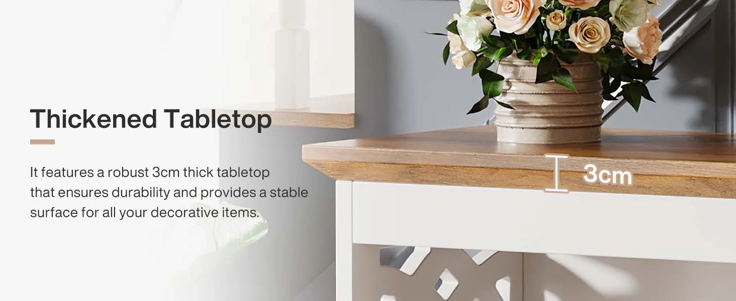 Tribesigns Modern Console Table for Entryway, 41.34-Inch White Sofa Table Behind The Couch with 3-Tier Storage, Narrow Hallway Furniture for Living Room