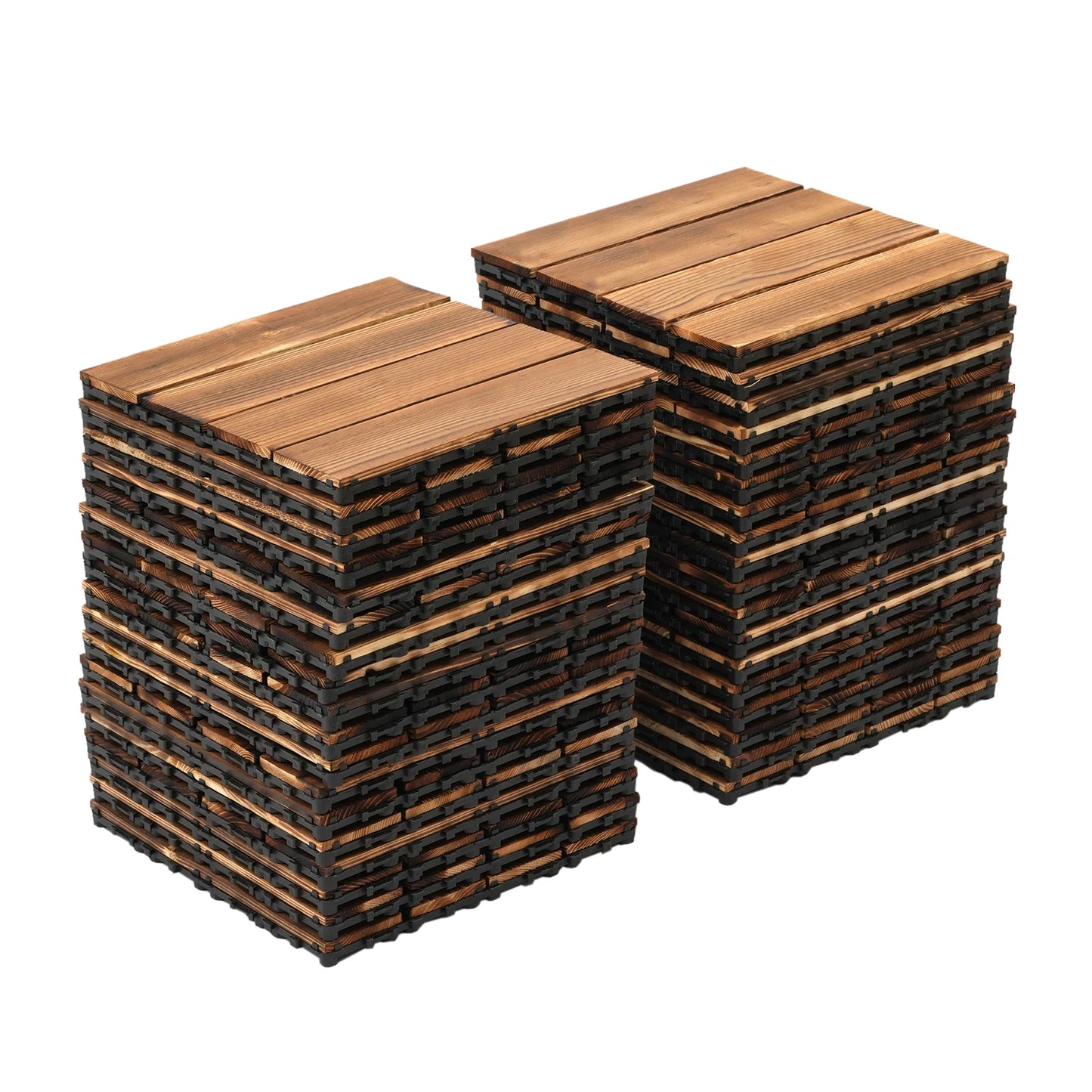 36 Pieces of 30 * 30cm Spliced Wooden Flooring, Terrace Wooden Flooring Tiles, 12 Inches X 12 Inches, Outdoor Waterproof