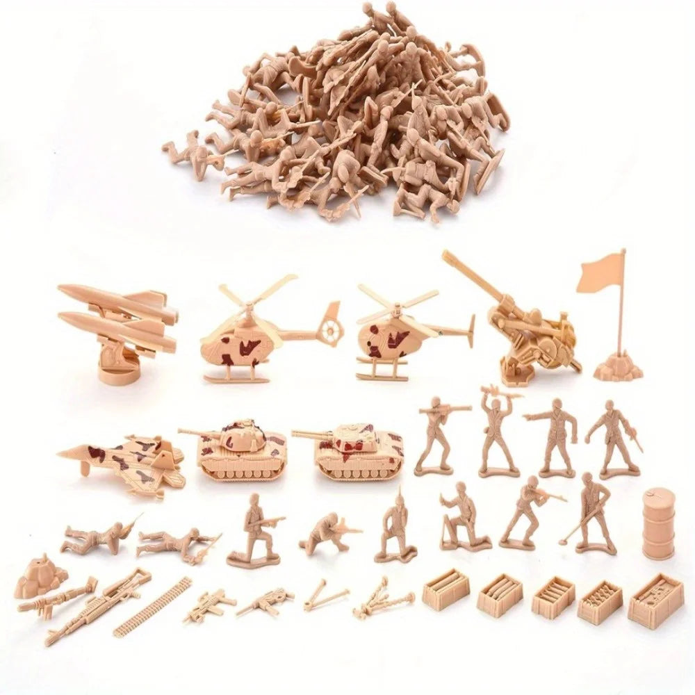 164 Piece Military Soldier Playset Army Men Play Bucket Army Action Figures Battle Group Deluxe Military Playset Aircrafts