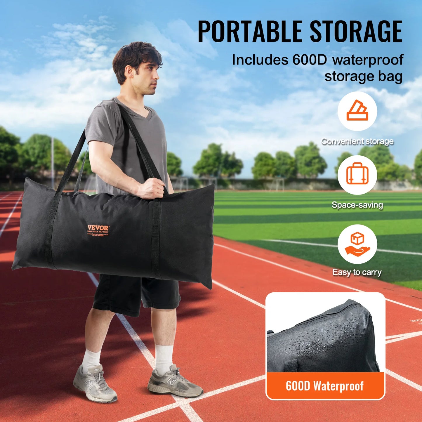 SucceBuy Barricade Backstop NetBall Sport Barrier Netting Portable Practice Equipment with Carry Bag Protect Screen for Training