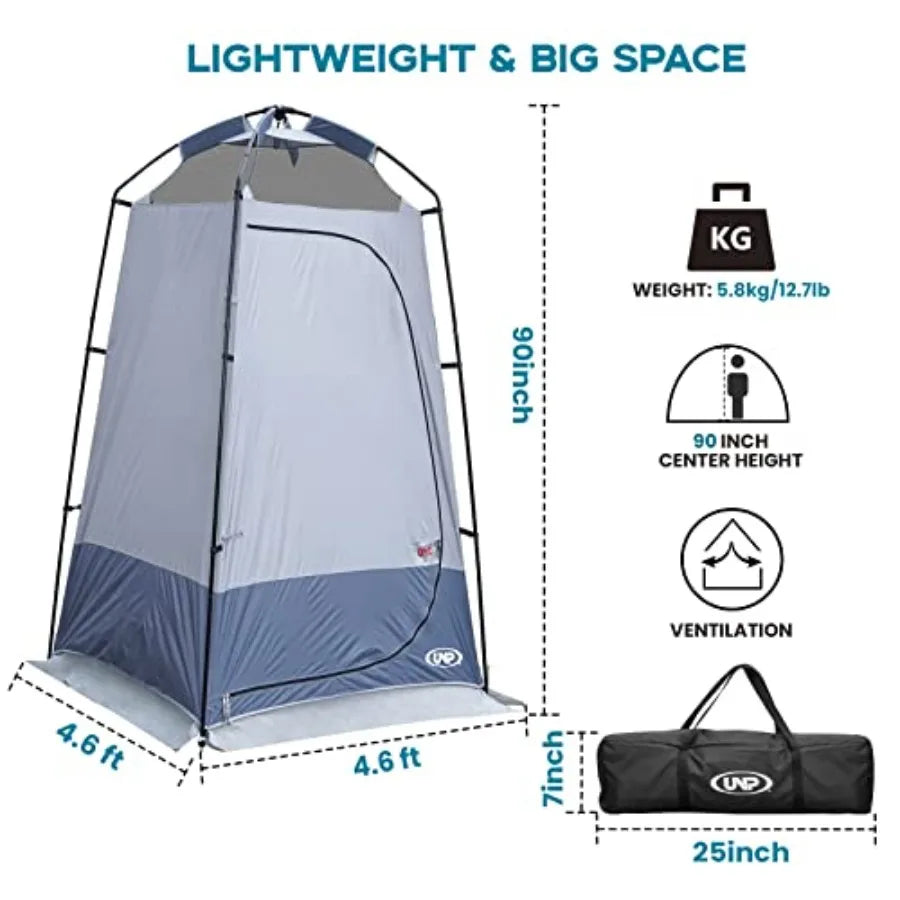Shower Tent for Outdoor Camping: Waterproof Polyester, Beige, Quick-Setup Privacy Shelter for Dressing, Changing, Toilet, Hikin