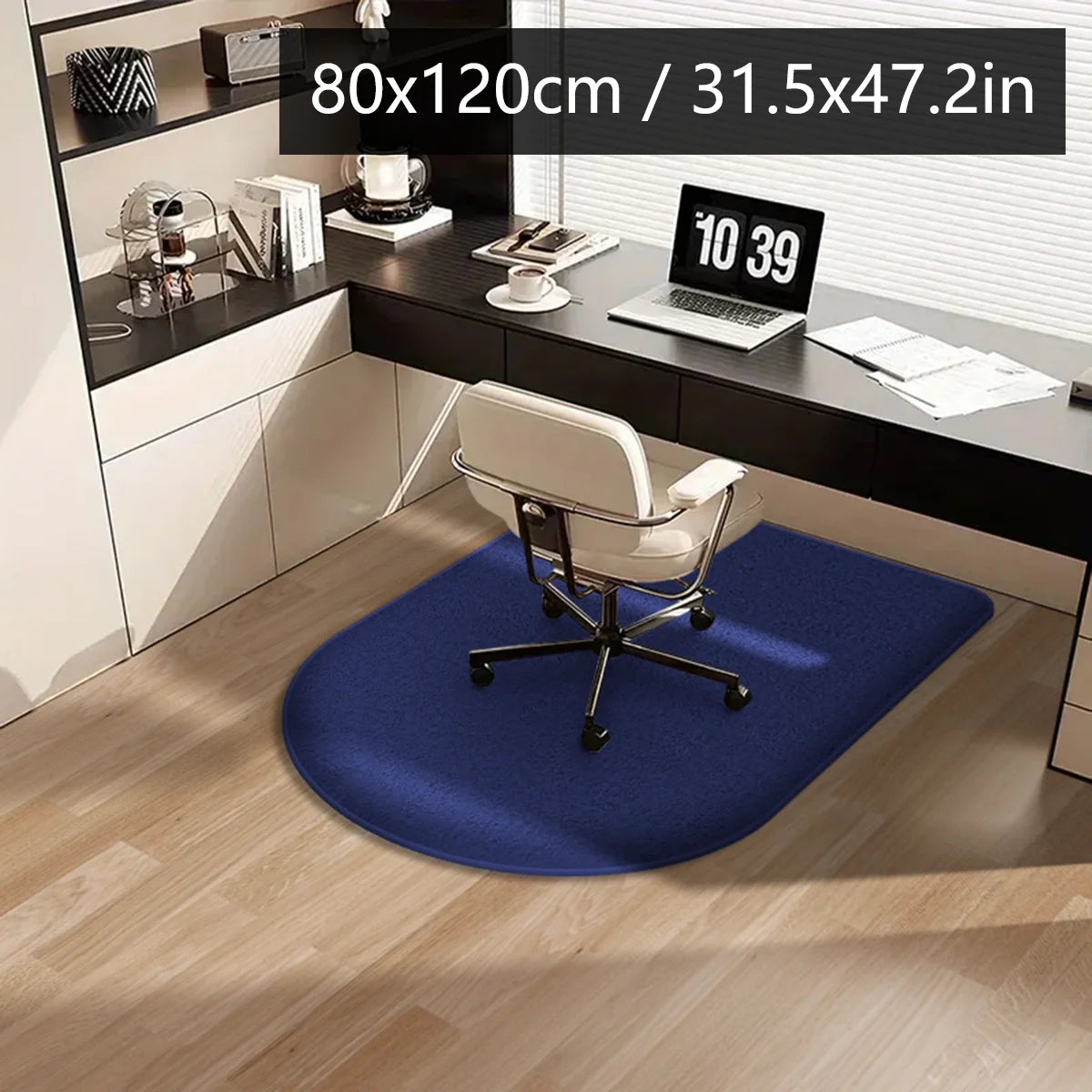 Solid color computer chair mat flannel floor mat thickened desk swivel chair arched carpet study soft dressing table foot mat