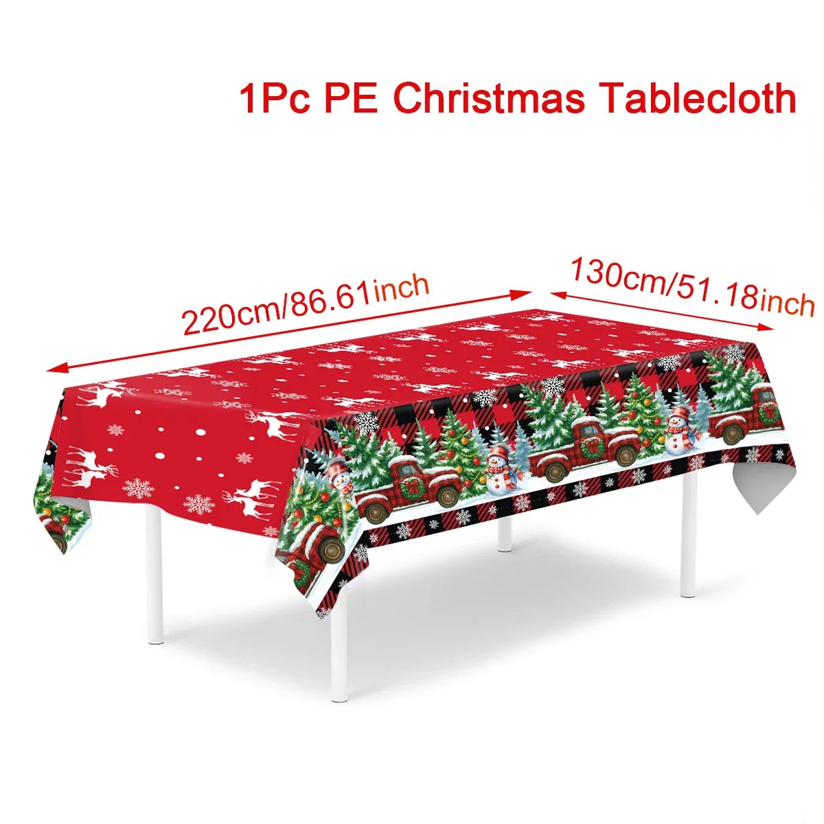 2025/2026 Christmas Snowflake Plastic Tablecloth - Merry Xmas Home Decor for Navidad, Natal & New Year Table Ornament