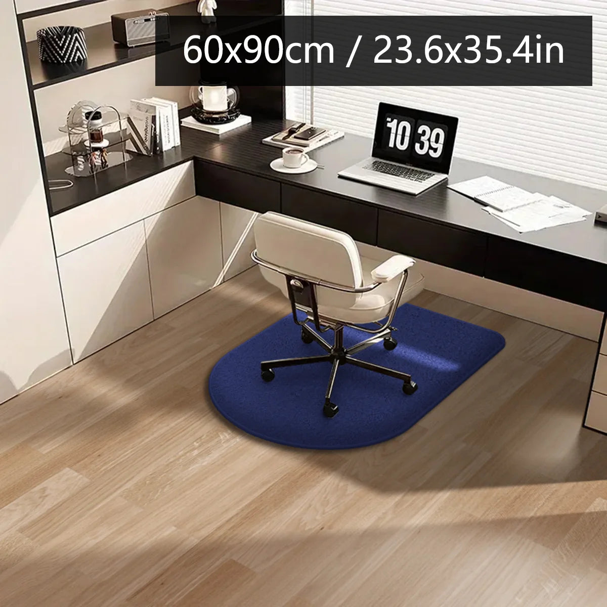 Solid color computer chair mat flannel floor mat thickened desk swivel chair arched carpet study soft dressing table foot mat