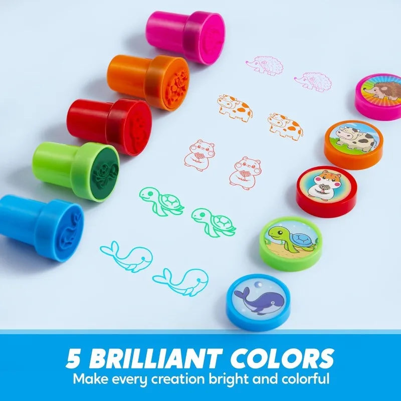 50 Pcs Animal Stamps with 50 Different Designs Farm Sea Animals Stamps for Crafting Party Favor Goodie Bag Halloween Christmas