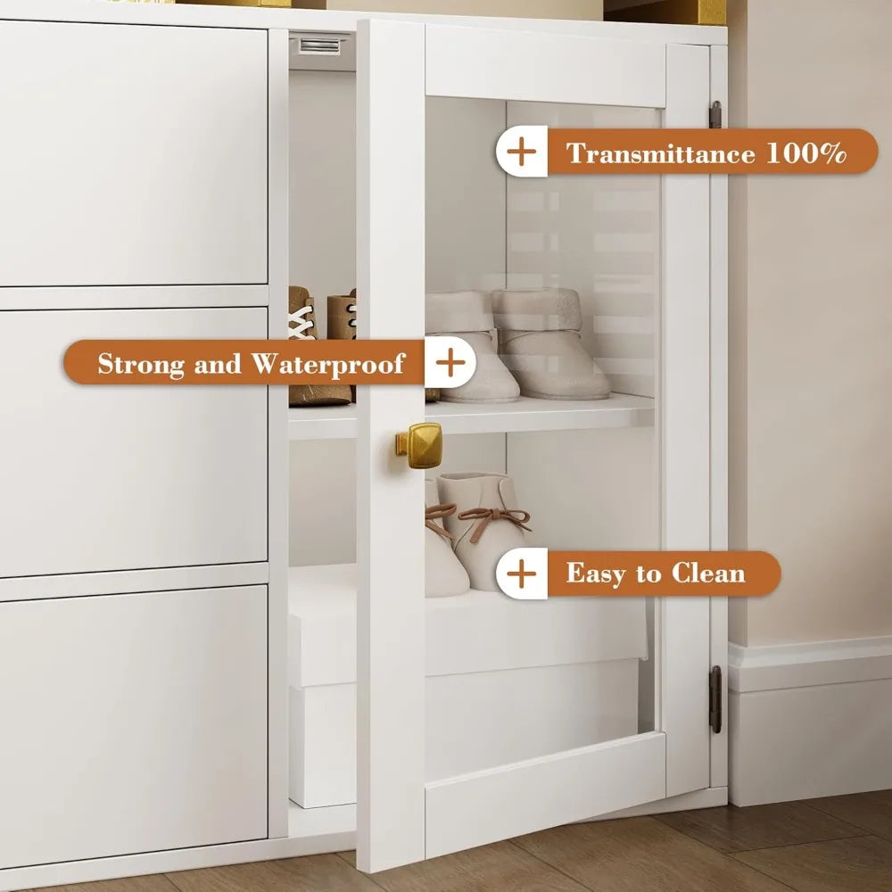 Closet System Organizer, 81.3” H Wardrobe Closet with 3 Wooden Drawers, Clothes Rack with Hanging Rods, 4 Tiers Shelves, Metal