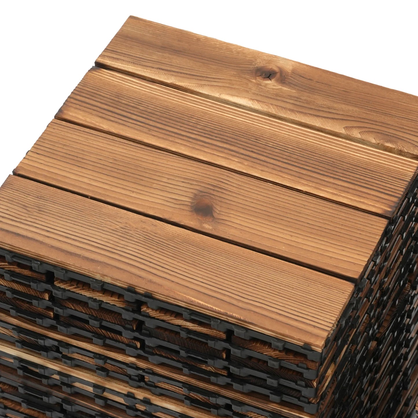 36 Pieces of 30 * 30cm Spliced Wooden Flooring, Terrace Wooden Flooring Tiles, 12 Inches X 12 Inches, Outdoor Waterproof