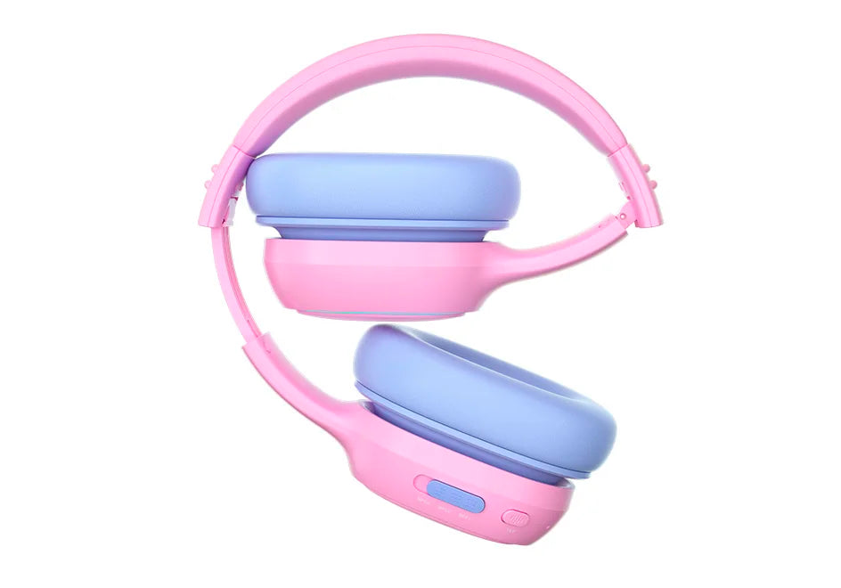 Tronsmart KH03 Active Noise Cancelling Kids Headphones, Foldable Bluetooth Headset with HD Mic for Class Clarity, Soft Protein Earpads, 7-Color LED, Safe Volume Limit, 70H Battery for Travel/Study