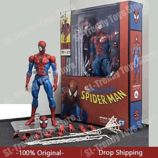 In Stock Ct Toys Spiderman Figure Mafex 185 The Amazing Spider-Man SHF Anime Action Figure Customized Gifts Toys