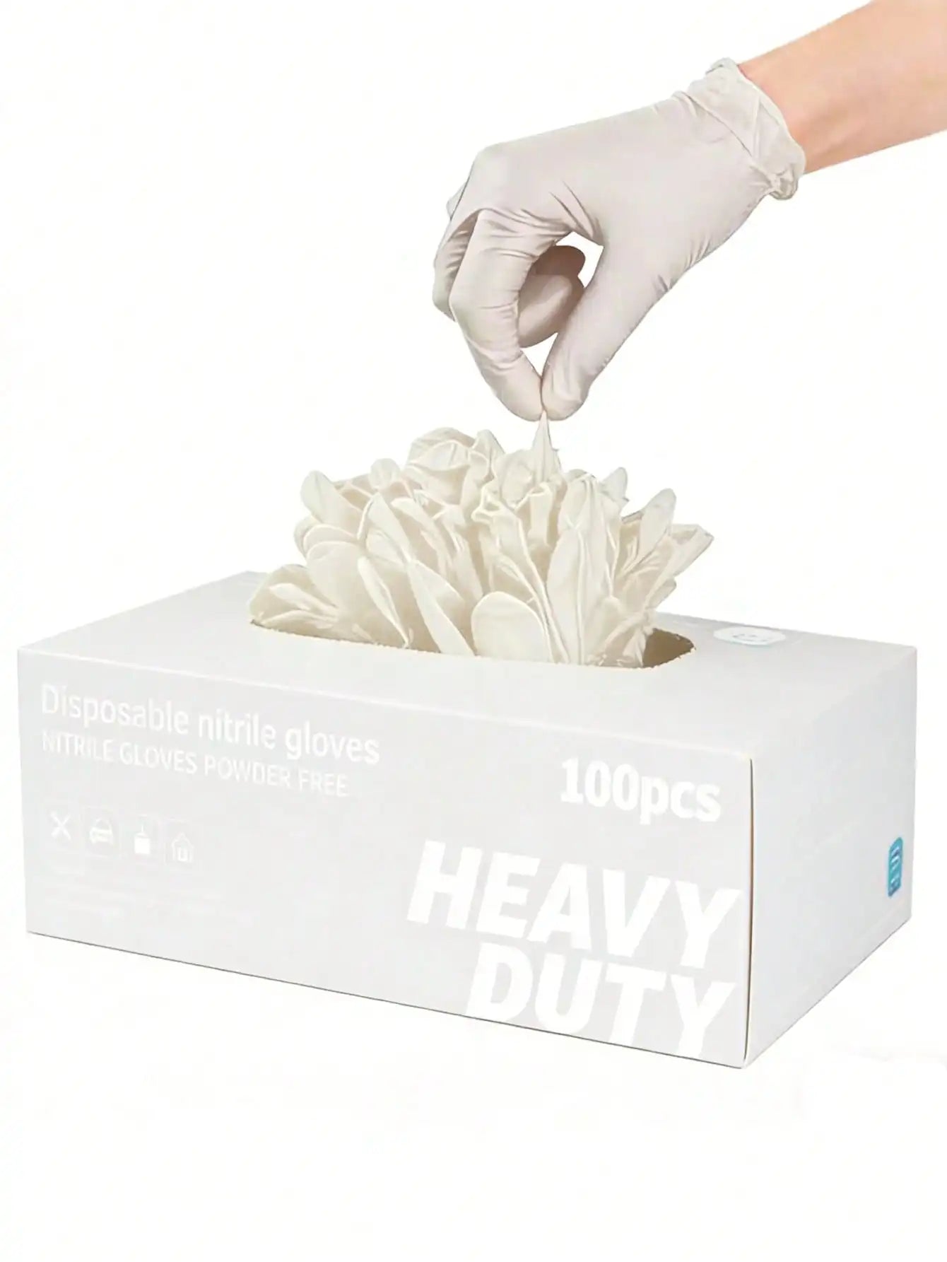 100pcs/Pack Disposable Nitrile Gloves, Available In Pink, White, Black, Blue, Latex-Free, Waterproof Cleaning Gloves, Suitable For Household, Kitchen, BBQ Cleaning, Hair Dyeing, Manufacturing And Other Home Tools, Kitchen, Ba