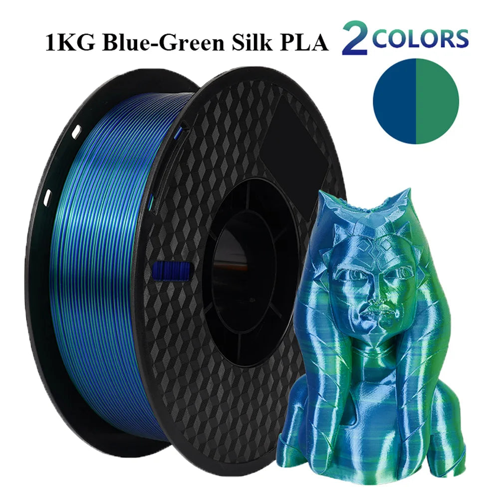 Multicolor Filament Bicolor Silk PLA 2Color for 3D Printing Plastic 3D Printer Materials 1.75mm Spool No Bubble High quailty