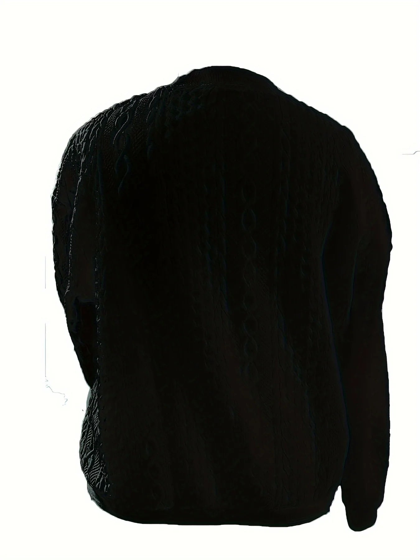 Plus size women's cable knit V-neck zip-up short jacket loose zip long sleeve pocket slimming daily commute cardigan top