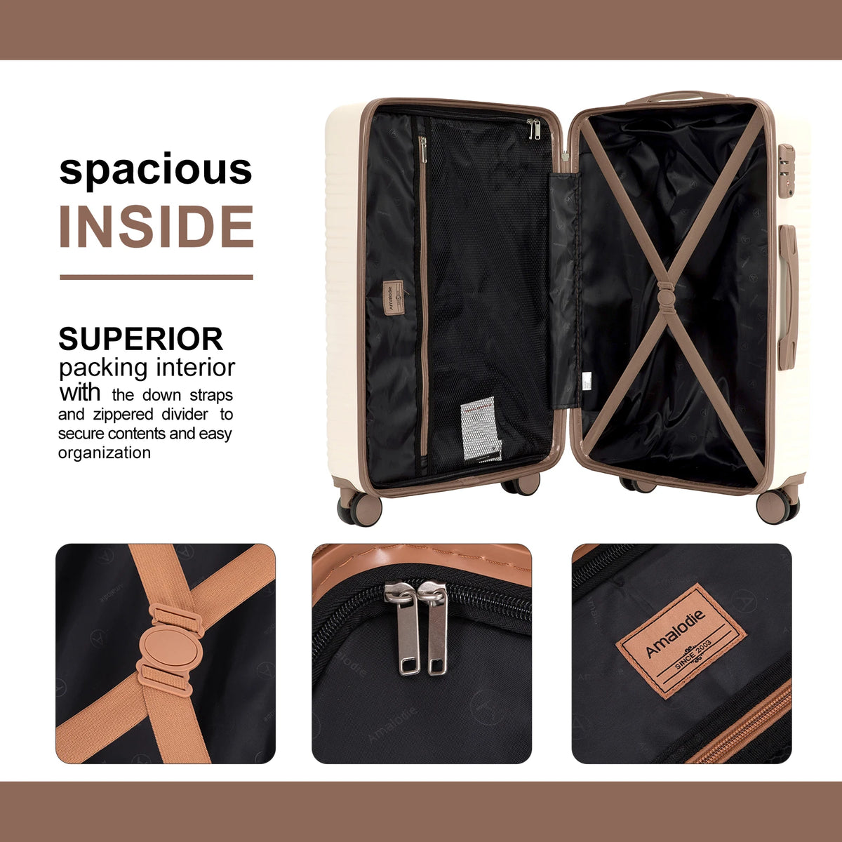 Luggage Sets 6 Piece, Suitcases with Double Spinner Wheels and TSA Lock, Hardcase 6 Set 16/20/24/28 Luggage with Travel Duffle Bag