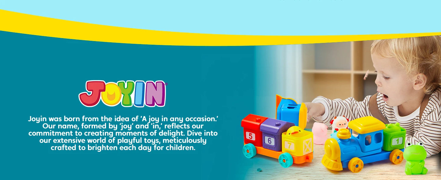 JOYFY Learning Farm Train Counting Matching & Sorting Montessori  Including 9 Farm Animals for Baby Christmas Birthday Gift