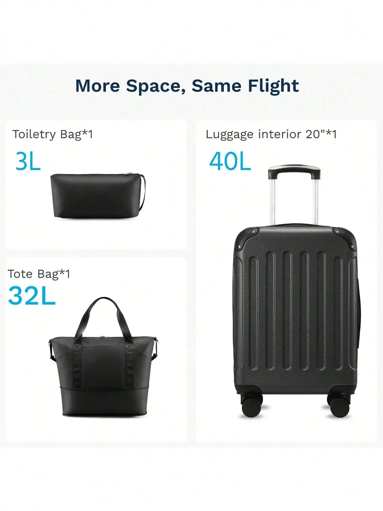 Luggage Sets 5 Piece,Hardside Suitcase With Wheels - Spinner Wheels, TSA Lock, Includes Toiletry Bag For Family Travel Luggage Case Trolley Suitcase Spinner Suitcase Travel Luggage nizer Travel Stuff