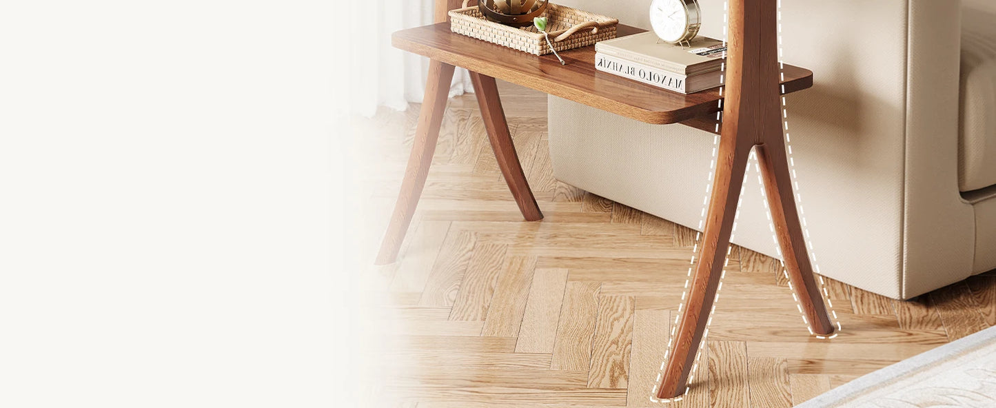 Side Table for Living Room, Farmhouse End Table with 2-Tier Storage Shelf and Solid Wood Legs, Nightstand for Bedroom