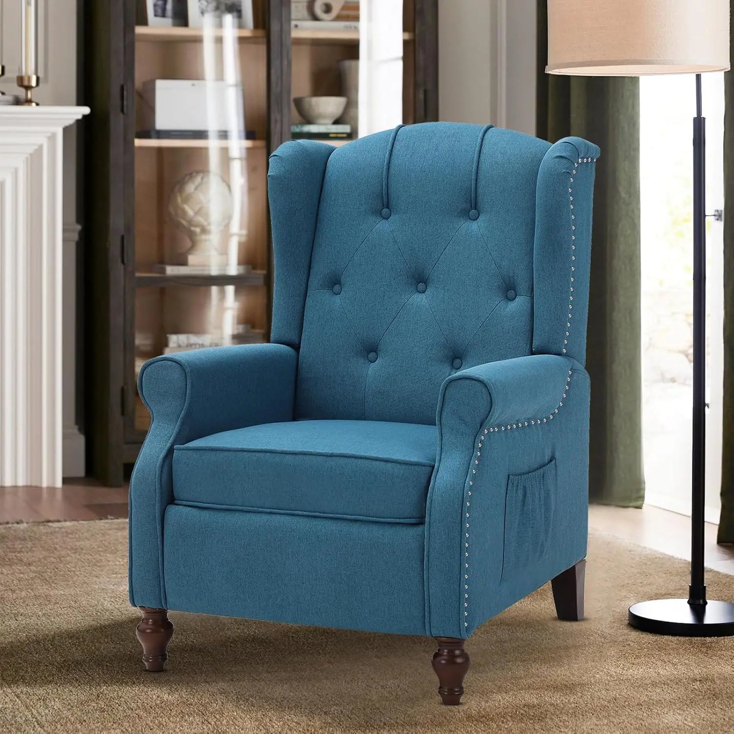 Massage Heat Wingback Recliner Push Back Armchair Living Room Bedroom Home Theater Beige,Customized